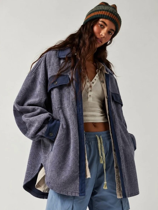Free People Jackets & Blazers - NWOT FREE PEOPLE Ruby Jacket | Navy Size S Oversized